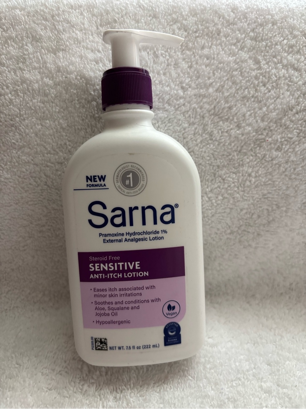 New Sarna sensitive anti itch lotion